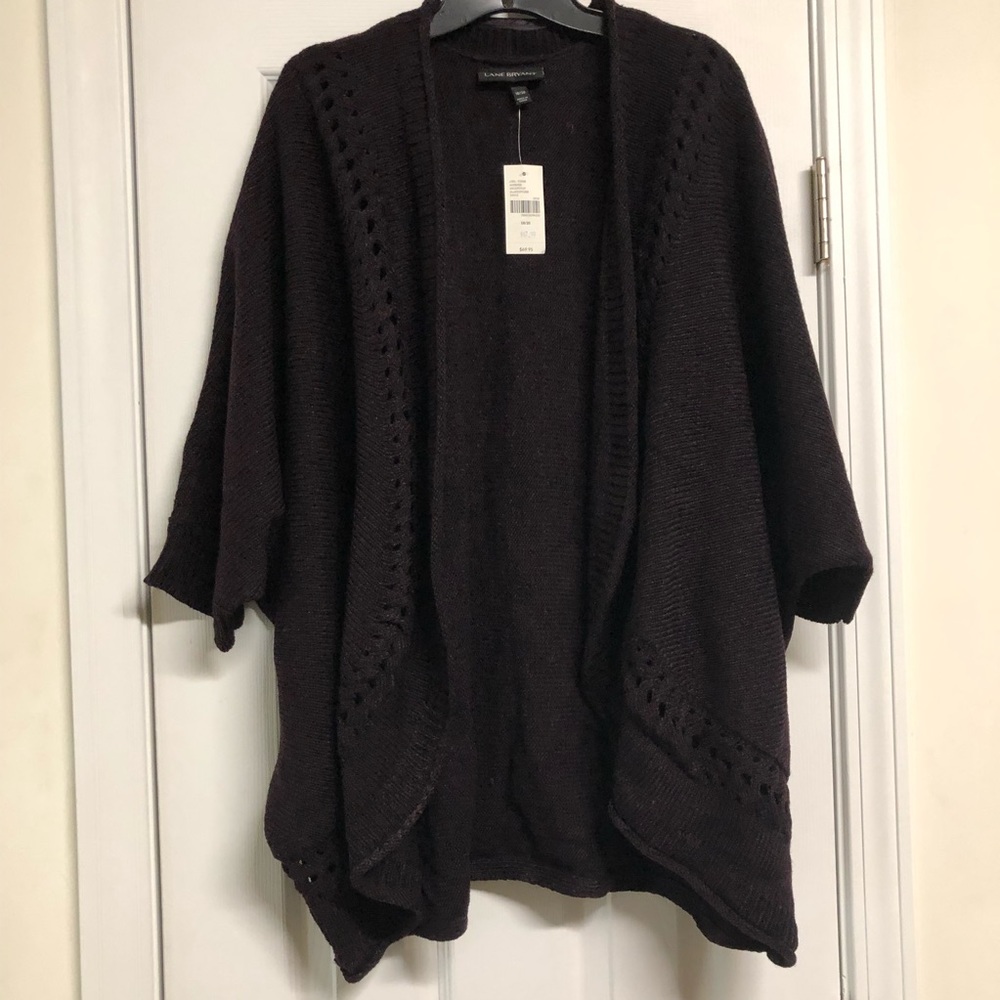 Super cute cardigan! Black and burgundy pattern.